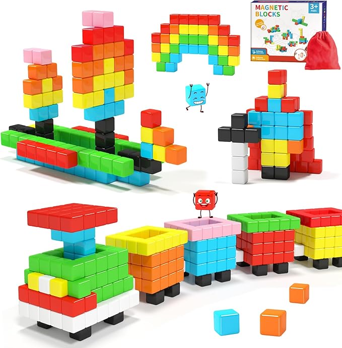 Magnetic Blocks for Toddlers -Classroom Must Haves STEM Learning Toys for 3-5 Year Old Boys & Girls, Safe & Strong Building Blocks with ASMR Sounds,Ideal Gifts for Kids 3+