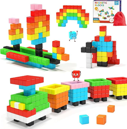 Magnetic Blocks for Toddlers -Classroom Must Haves STEM Learning Toys for 3-5 Year Old Boys & Girls, Safe & Strong Building Blocks with ASMR Sounds,Ideal Gifts for Kids 3+