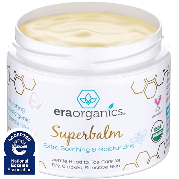 Era Organics Healing Ointment for Babies - USDA Certified Organic Natural Moisturizer Gentle on Sensitive Skin Prone To Baby Eczema, Cradle Cap (Infant Seborrheic Dermatitis), Rashes, Hives and More