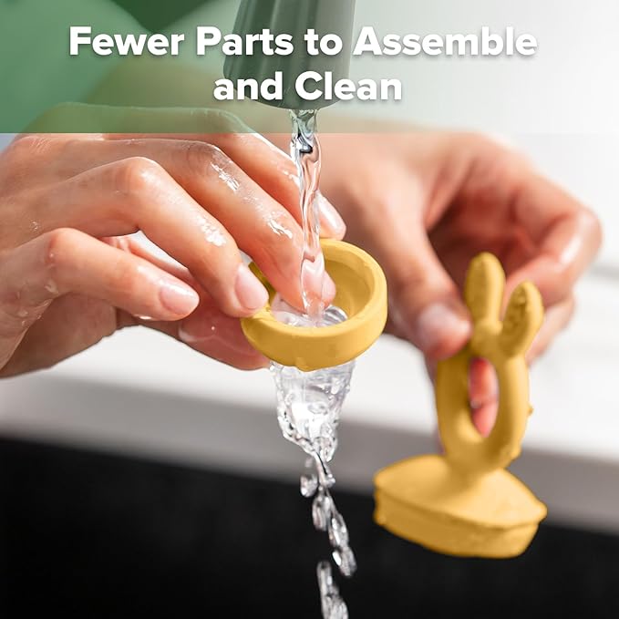 Haakaa Baby Fruit Food Feeder & Mini Freezer Nibble Tray Combo, Breastmilk Popsicle Molds for Baby Cooling Relief, BPA Free Silicone Feeder for Safe Infant Self Feeding, 4 Month+ (Mustard)