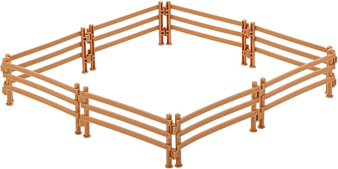 Sumind 40 Pieces Horse Corral Fencing Accessories Playset Plastic Farm Fence Toy for Barn Paddock Horse Stable Farm Animal Fence Panel Paddock Toy Educational Present Cake Toppers
