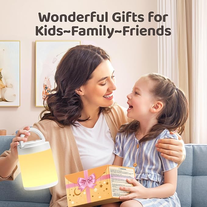 One Fire [Gifts for Kids/New Moms 10 Color Dimmable Night Light Lamp, Rechargeable Portable Night Light for Baby Nursery Lamp, Remote+Timer Touch Light, Baby Night Lights for Nursery/Bedroom