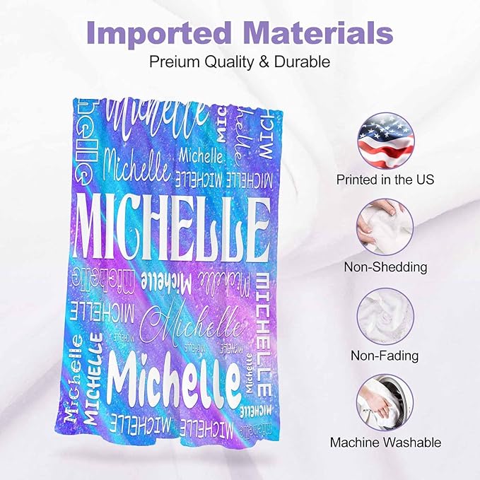 Customized Baby Blanket, Personalized Gifts Blanket with Name for Girl Customized Blankets Personalized Gifts Flannel Fleece Blankets