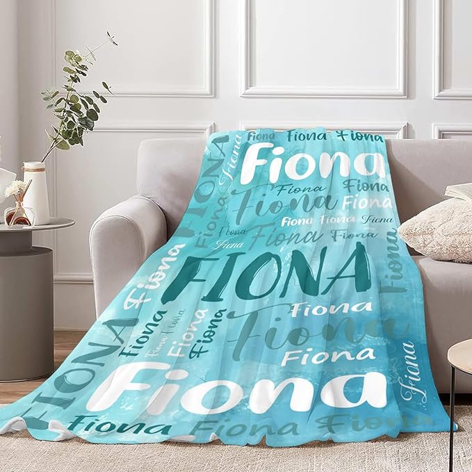 Personalized Custom Baby Blanket with Name for Girls Boys Kids Customized Flannel Blanket for Bed Nursery Room Baby Stroller