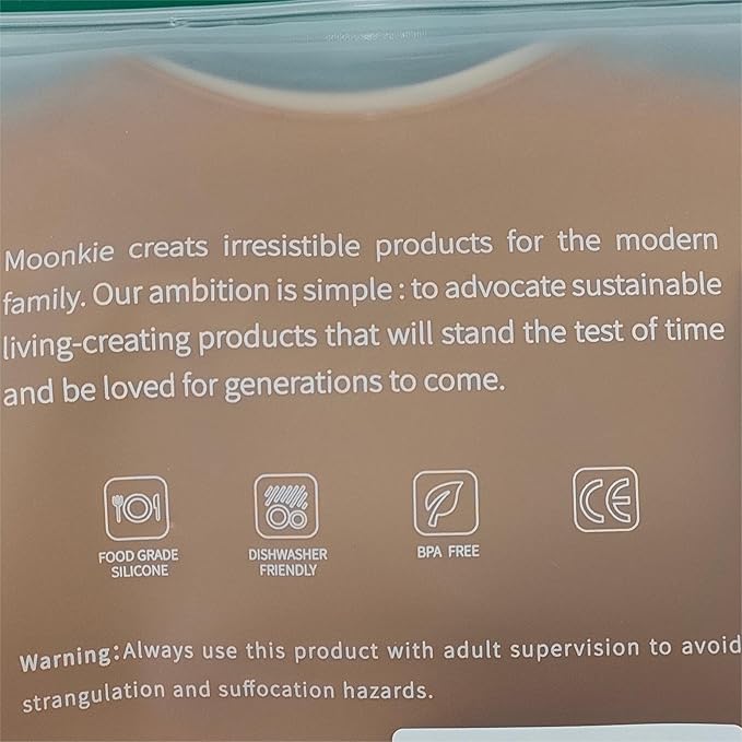 Moonkie Silicone Bibs Set Of 3, BPA Free Soft Adjustable Fit Waterproof Feeding Bibs for Babies and Toddlers(Cream/Buck/Olive Green)