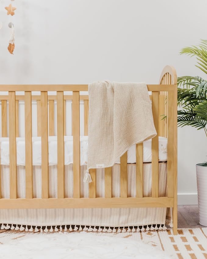 Crane Baby Hazelwood Luxe Blanket, Soft Cotton Nursery and Stroller Blanket, Cotton and Cashmere, 36" x 36"