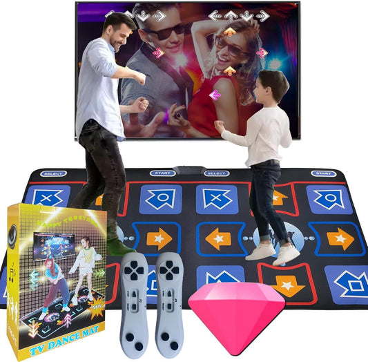 Dance Mat for Kids and Adults, Flannel Dance Pad for Kids Toys, Soft TV Dancing mat,Plug & Play Family Game,Xmas Gifts Idea,Gifts for Girls & Boys Ages 3+,Double mat