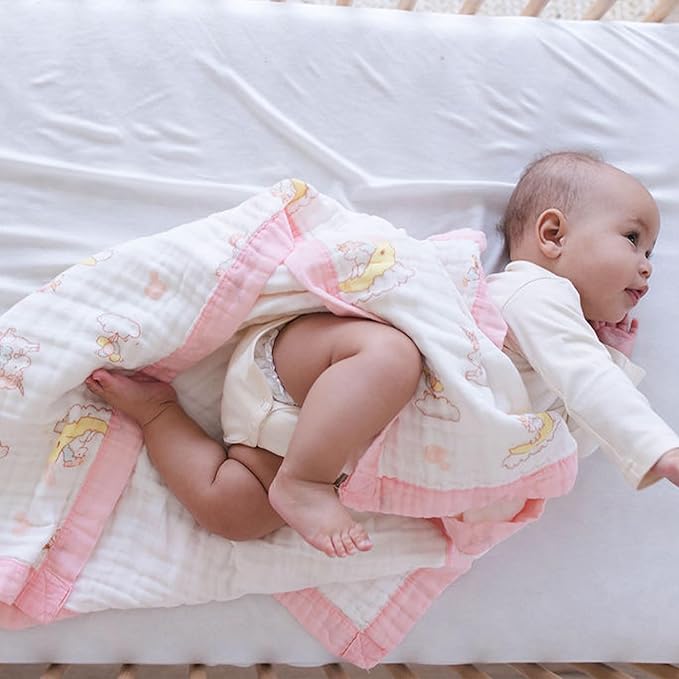 100% Cotton Muslin Baby Blanket | Soft & Breathable 6-Layer Swaddle & Receiving Blanket | Lightweight Quilt for Newborns, Infants & Toddlers | Gender-Neutral (Llama Love)