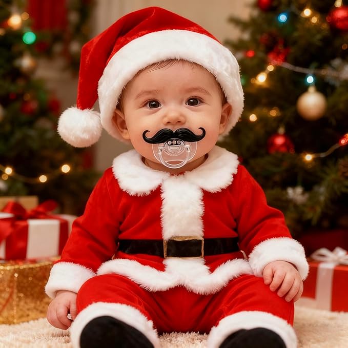 Funny Baby Pacifiers,Mustache Pacifiers 0-18 Months for Babies,Mustache Binky,Gift for Newborns,Infants,Toddlers,Baby Boys,BPA Free(Mustache Pacifiers)