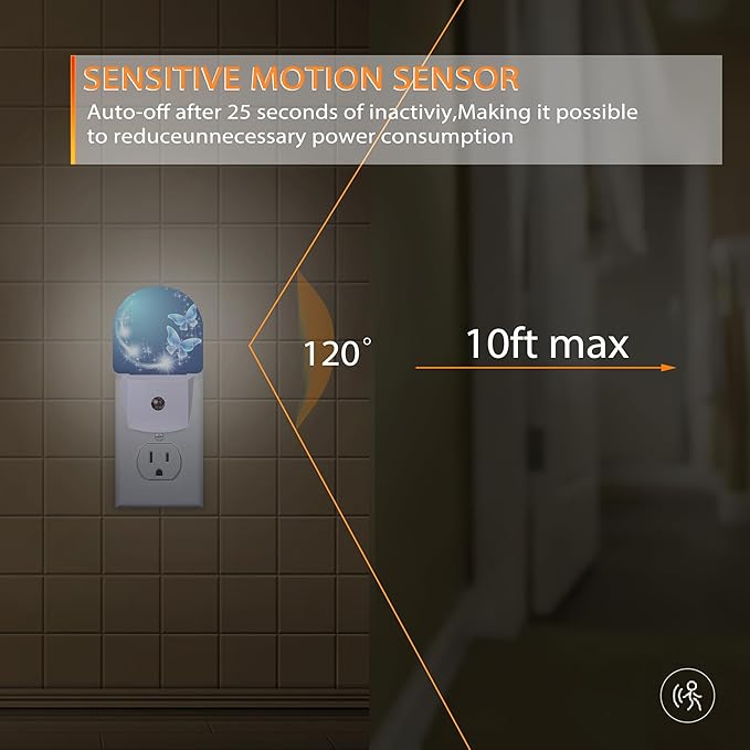 Butterfly Night Light,Night Lights Plug into Wall with Dusk to Dawn Sensor,Lamp for Bedroom Bathroom Hallway Nightlight for Women Girls