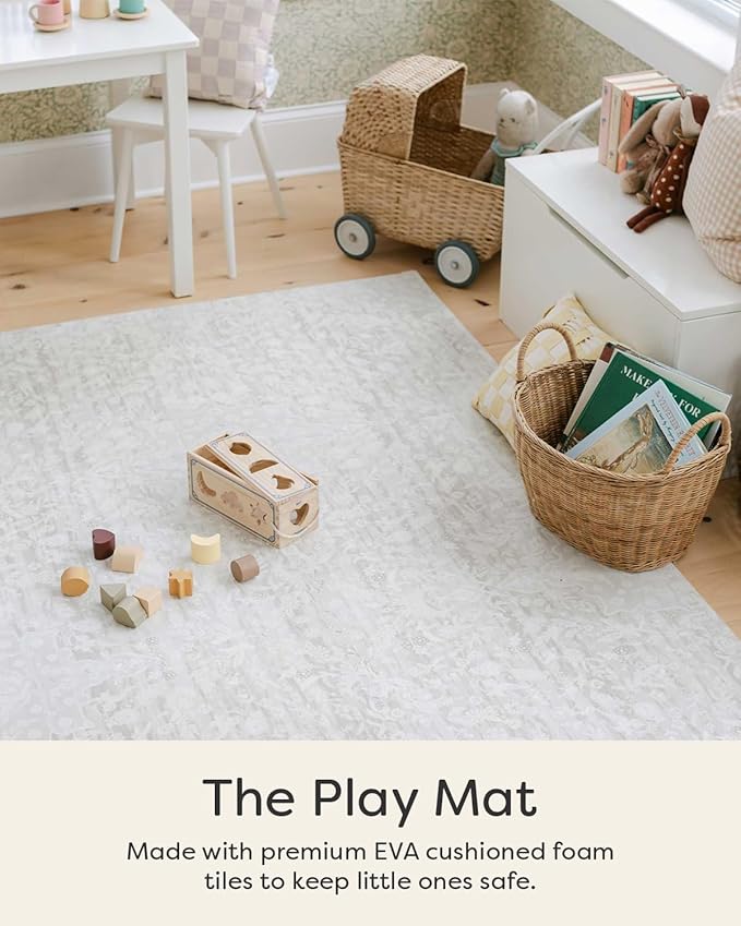 House of Noa Baby Play Mat – 4x6 Laurel Emile – Set of 6 Tiles – Cushioned EVA Foam Play Mat for Floor, Soft Interlocking Baby Crawling Mats for Hard Floors
