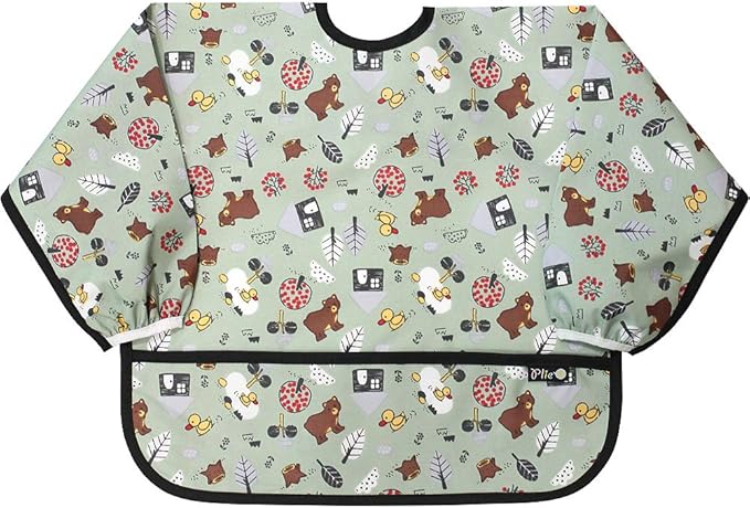 Long Sleeve Waterproof Bib for Toddlers – Feeding Smock for Baby Mealtime, Self-Feeding, Painting & Messy Play, BPA-Free