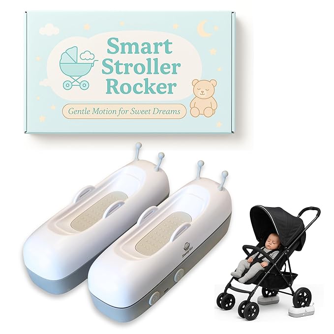 Intelligent Rocker Accessory for Baby Stroller - Automatic Soother for Peaceful Sleep - Type-C Rechargeable Cradle Roller with Adjustable Speed, Remote and Timer- Stroller Rocker & Bouncer-SwaySo