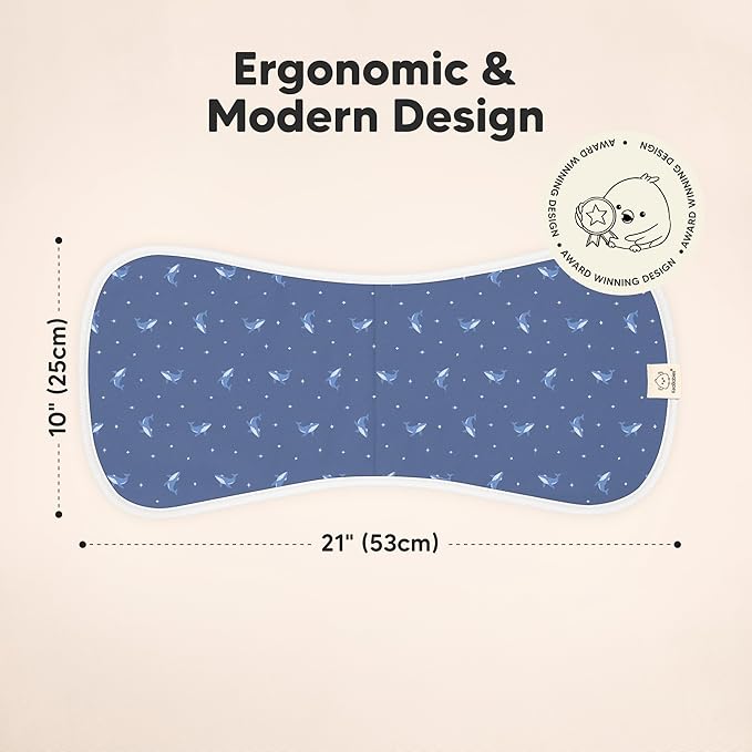 Organic Burp Cloths Baby Boy & Girl - 5-Pack Super Absorbent Cotton Burping Cloths for Babies, Soft & Plush Newborn Spit Up Rags, Infant Towels for Milk Spit Up, Unisex, Large 21" x 10" (Marine Muse)