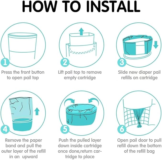 Adult Diaper Liner Refills Compatible with Janibell Akord 330 Slim Model Adult Diaper System, A Single Liner Pack Will Last for Over 500 Briefs Using 6PACK