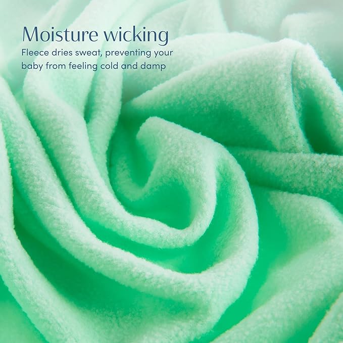 SleepingBaby Zipadee-Zip Transition Swaddle - Cozy Fleece Wearable Blanket with Two-Way Zipper for Baby Sleep - Mint, X-Small (3-6 Month)