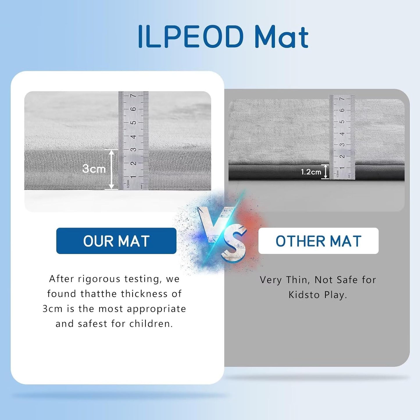 Baby Play Mat for Floor Tummy Time Nursery Muscle Area Rug Playroom Rug Tatami Mat 50 * 50" Memory Foam 1.3" Thick Crawling for Babies,Toddlers, Infants, Kids(Light Gray)