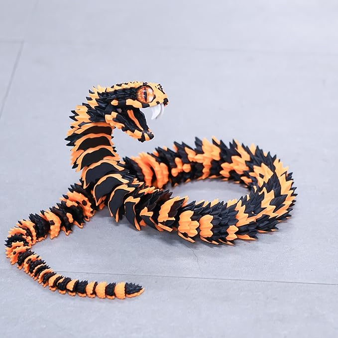 47.5inch Super Large 3D Printed Snake Models,Movable Teeth,Flexible Joint Animal lacertid Figurines, Stress Relief, Fidget restlessness, ADHD Toys, Surprise Fantasy Gifts (BO/47.5inch)