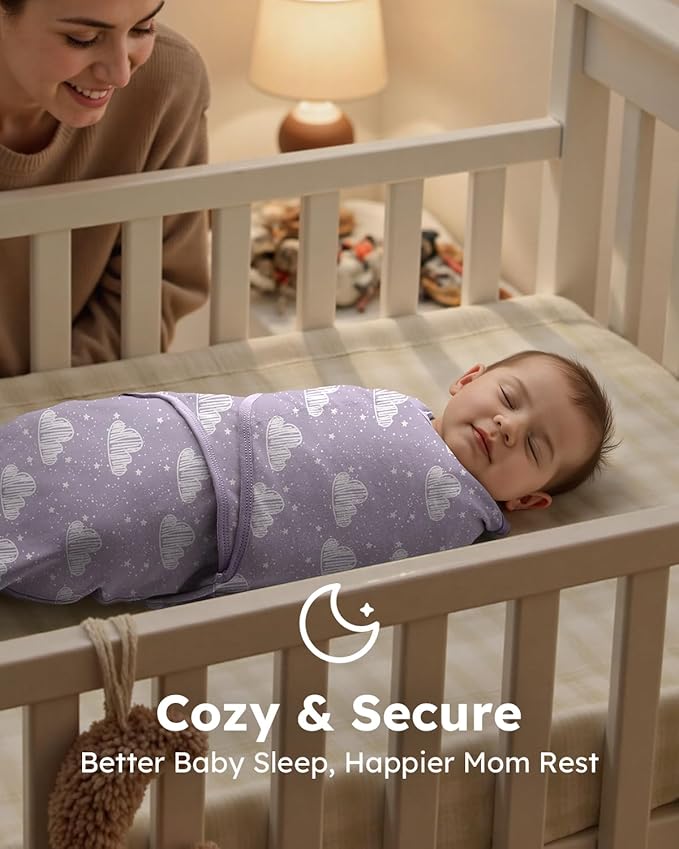 Yoofoss Baby Swaddles for Newborns 100% Organic Cotton, Adjustable Swaddle Sleep Sack 0-3 Months Newborn Swaddle Sack, Breathable Soft(Small)