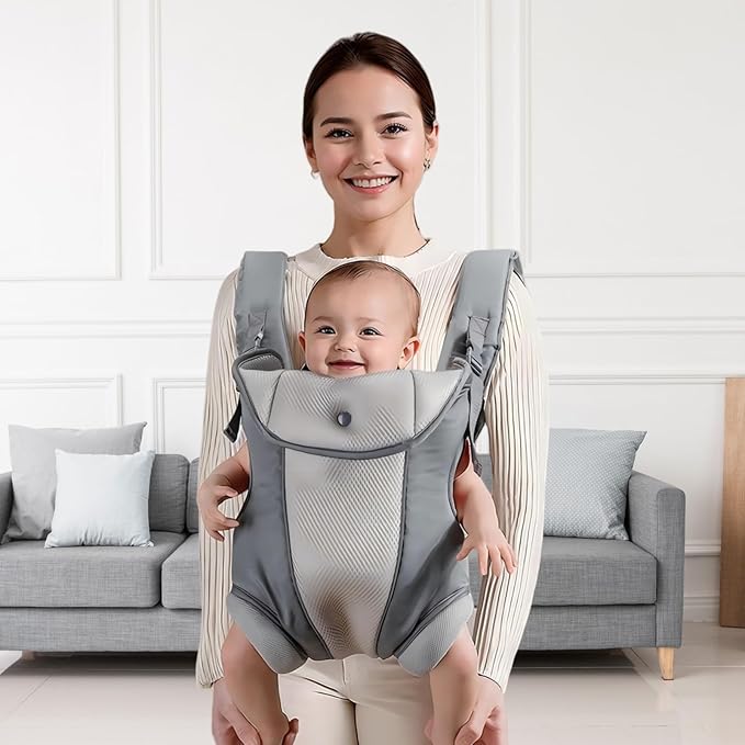 Ergonomic Baby Carrier with Adjustable Strap,4-in-1 Newborn to Toddler Carrier,Breathable Mesh Baby Carrier for Summer,Compact for Travel & Outdoor Adventures,Ideal for Infants 0-3 Years
