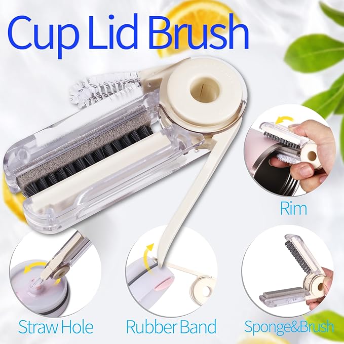 15.7" Bottle Brush Set - 4 Pack Water Bottle and Straw Cleaner Brush with Long Handle for Hydro Flasks, Sports Bottles, Tumblers, Glassware, Narrow Neck Containers