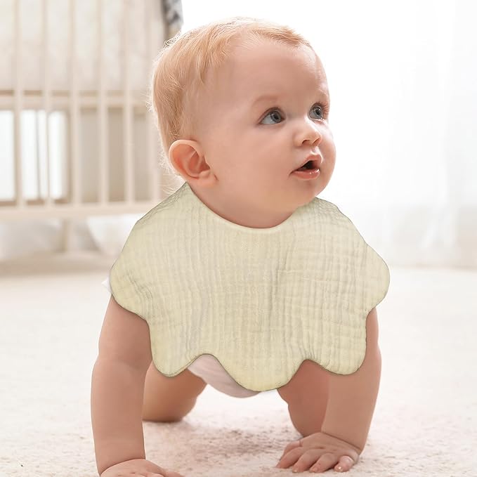 Muslin Baby Bibs for Drooling and Teething Newborn Drool Bibs for Baby Girl Boy