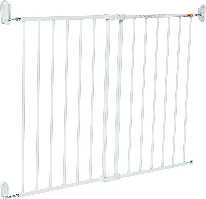 Regalo 2-in-1 Extra Wide Stairway and Hallway Walk ThroughBaby Safety Gate, Hardware Mounting, White 24"x40.5"x28.5"(Pack of 1)