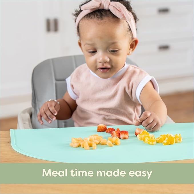 UpwardBaby Silicone Placemats for Toddlers - Gray, Food-Catching Rectangular - Non-Slip Suction Baby Eating Mat & Feeding Placemat, BPA-Free Dishwasher Safe