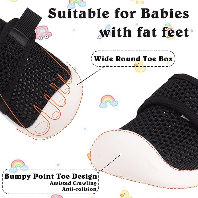 Baby First-Walking Shoes 1-4 Years Kid Shoes Trainers Toddler Infant Boys Girls Soft Sole Non Slip Cotton Canvas Mesh Breathable Lightweight TPR Material Slip-on Sneakers Outdoor