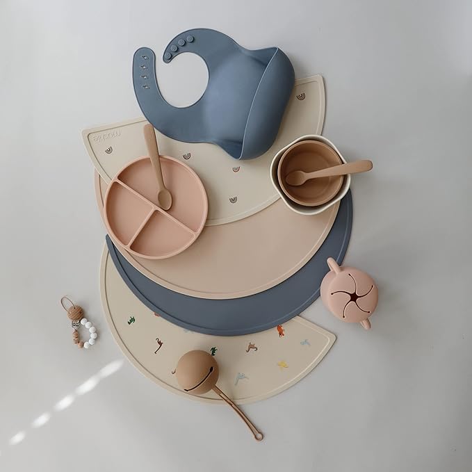 mushie Silicone Placemat for Kids | BPA-Free Non-Slip Design (Planets)