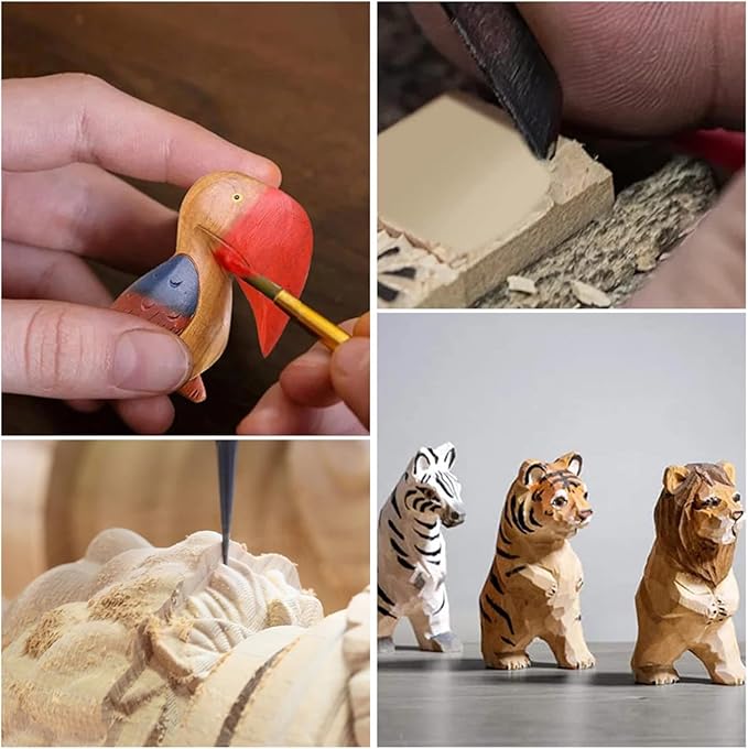 10PCS Rectangle Wood Boards Unfinished Wood Blocks for Crafting, 4.7x3x1in Blank Whittling Wooden Blocks for Wood Carving,Painting & Burning