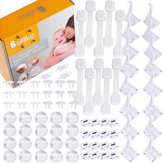Baby Proof Kit, 83 Packs Baby Proofing Kit Essentials Child Proofing Appliance with Cabinet Locks, Corner Guards and Outlet Covers Baby Safety Products - All-in-one Super Value Child Proof Kit
