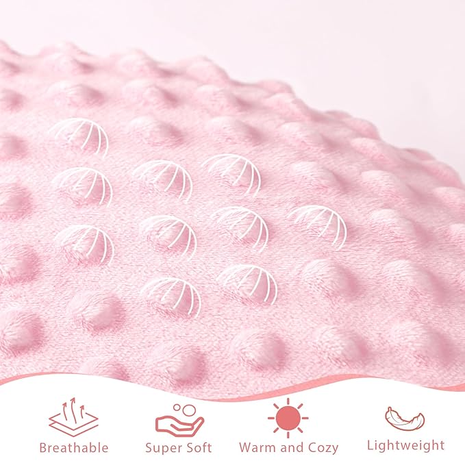 Baby Blanket for Girls, Soft Toddler Blanket 30 x 40 Inch, Newborn Blankets for Nursery, Stroller, Toddler Bed, Carseat, Double Layer, Pink