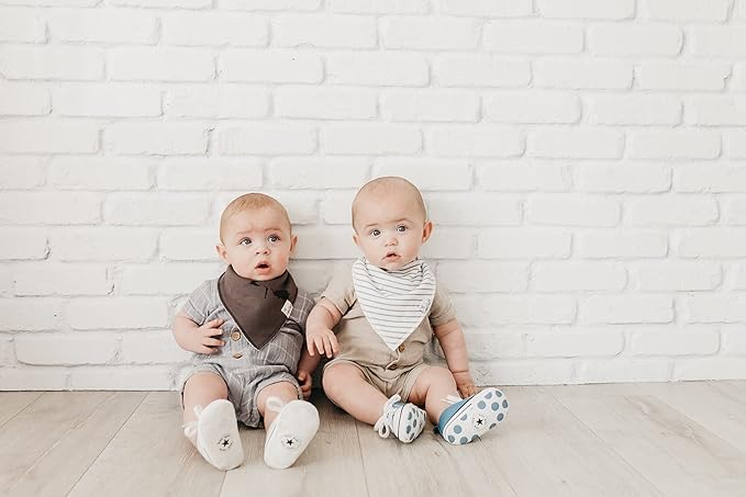 Copper Pearl 4 Pack Soft Cotton Baby Bibs for Drooling and Teething, Absorbent Drool Bibs for Baby Girl and Boy, Adjustable to Fit Newborns to Toddlers, Tons of Styles (Ace)