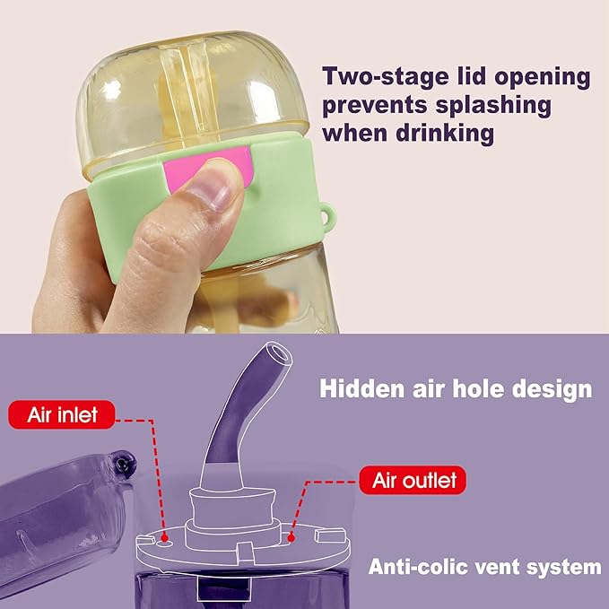 PPSU Pregnancy Water Bottle and Baby Bottle Set, Patented Leak-Proof Design, Postpartum Essentials, Great Gift for Moms and Babies, Silicone, Heat Resistant to 180°C/356°F (5 oz, 8 oz，16 oz)