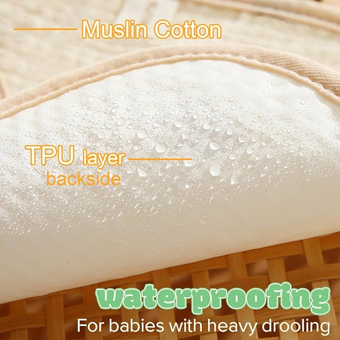 EllieHouse Baby Bibs for Girls Boys 10Pack Muslin Drool Teeth Drooling Teething Bibs Muslin Cotton for Infant Toddler