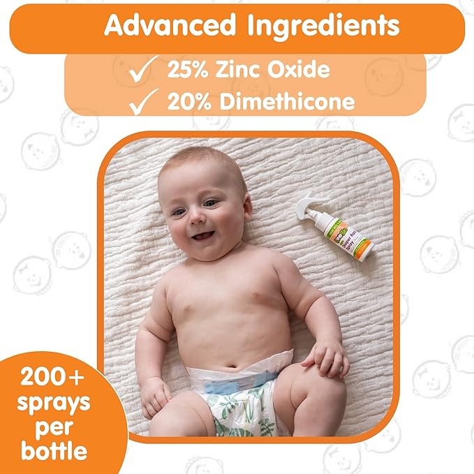 Boogie Diaper Rash Cream Spray for Baby, Travel Friendly No-Rub Touch Free Application for Sensitive Skin, Over 200 Sprays per Bottle, 1.7 oz (Pack of 1)