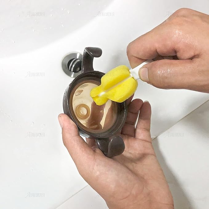 AUEAR, Milk Bottle Nipple Brushes Pacifier Sponge Cleaning Small Brush Cleaner Set for Bottles and Accessories (10 Pcs)