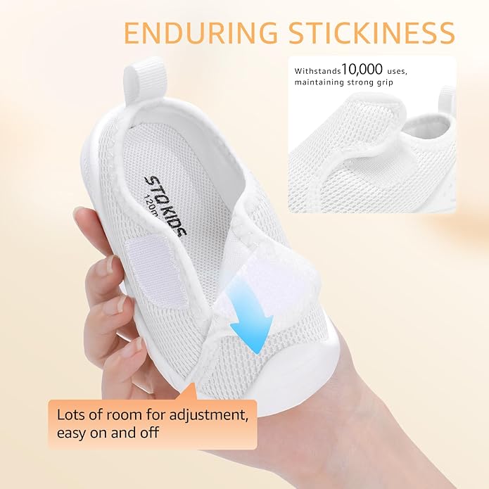 Baby Boys Girls First Walking Shoes Wide Toe Box Infant Sneakers Lightweight Breathable Slip On Barefoot Shoes