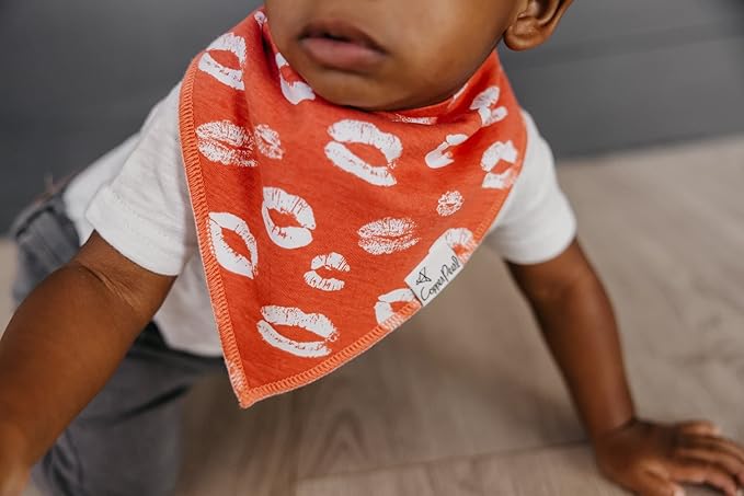 Copper Pearl 4 Pack Soft Cotton Baby Bibs for Drooling and Teething, Absorbent Drool Bibs for Baby Girl and Boy, Adjustable to Fit Newborns to Toddlers, Tons of Styles (Crush)