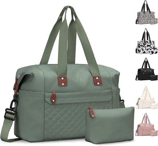 Travel Duffle Bag, Waterproof Weekender Overnight Hospital Bags for Women Men with Toiletry Bag Lightweight Carry on Personal Item Duffle Gym Bag for Travel, Airplanes, Sports