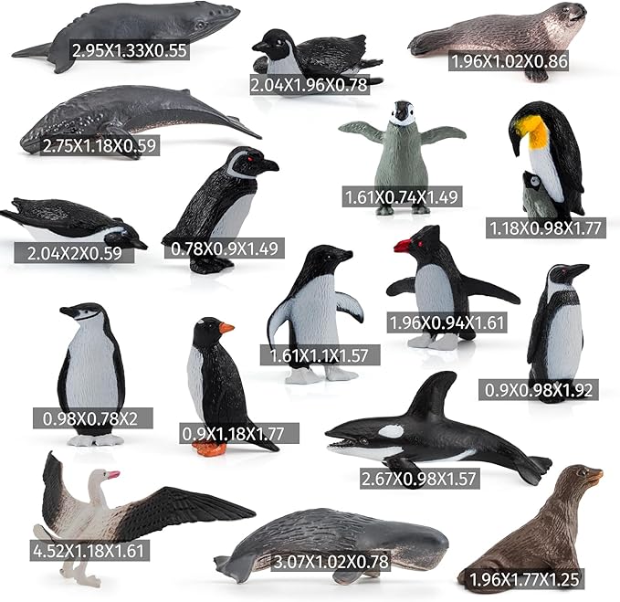 21PCS Antarctica Penguin Figurines Toy Playset Realistic Arctic Penguins Sperm Whale Toys Christmas Birthday Party Supplies Decorative Accessory