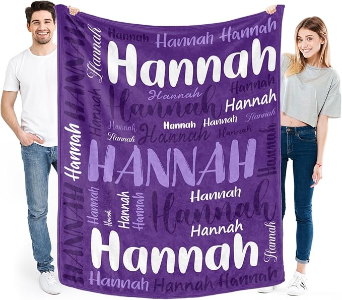 Personalized Custom Baby Blanket with Name for Girls Boys Kids Customized Flannel Blanket for Bed Nursery Room Baby Stroller