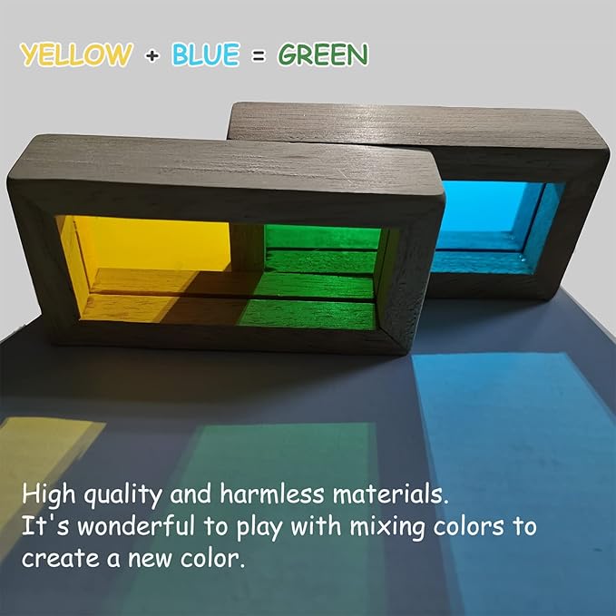 Wood Building Blocks Set 24pcs, Wooden Blocks for Toddlers, Rainbow Sensory Toys, Educational Toys, Preschool Wooden Stacking Toy for Kids