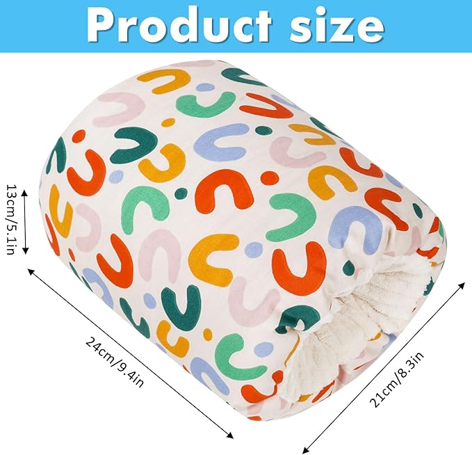 Nursing Arm Pillows for Breastfeeding,Baby Feeding Arm Pillow Portable and Washable for Travel, Soft Cotton Ergonomic Bottle Nursing Essentials（Rainbow）
