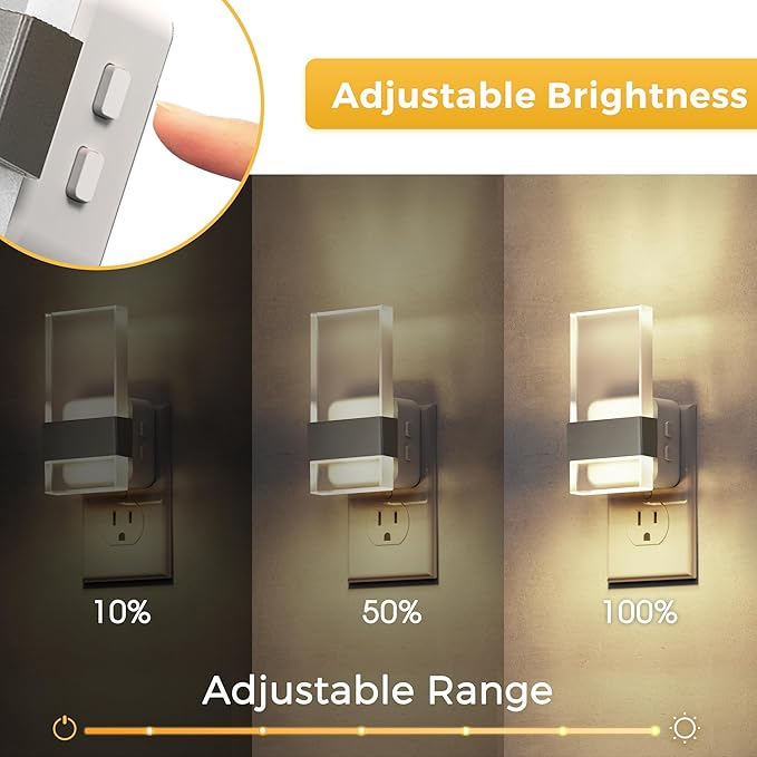 L LOHAS LED Night Light, 2 Pack Adjustable Color Temperature Night Lights Plug Into Wall, 2000K/3000K/5000K 3CCT Nightlight, Dusk to Dawn Sensor Dimmable Nightlights for Bathroom, Hallway, Gift