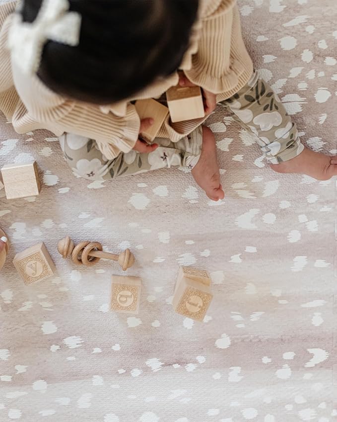 House of Noa Baby Play Mat – 4x6 Fawn Brown – Set of 8 Tiles – Cushioned EVA Foam Play Mat for Floor, Soft Interlocking Baby Crawling Mats for Hard Floors