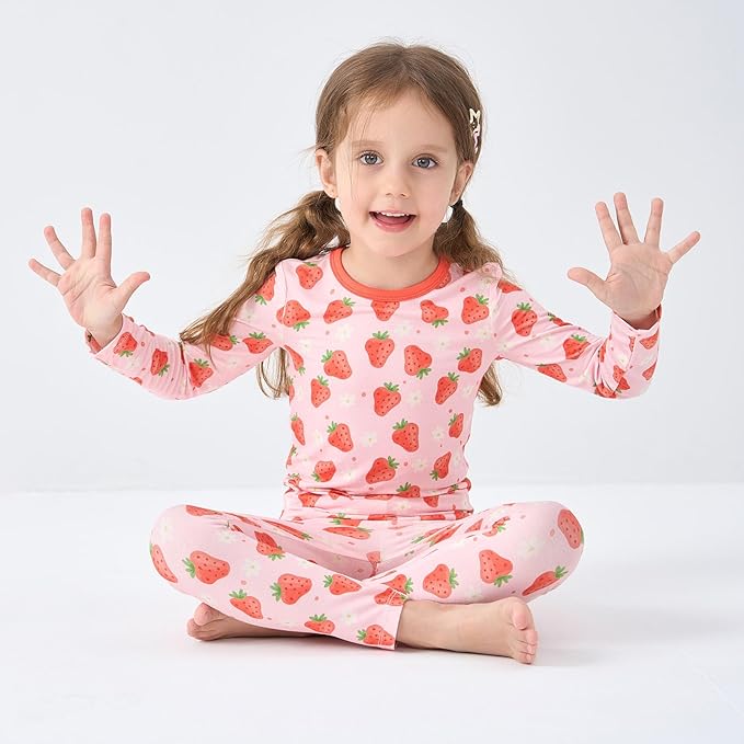 pureborn Baby Toddler Kids Viscose from Bamboo Pajamas Set Pjs 2pcs 18M-8Y