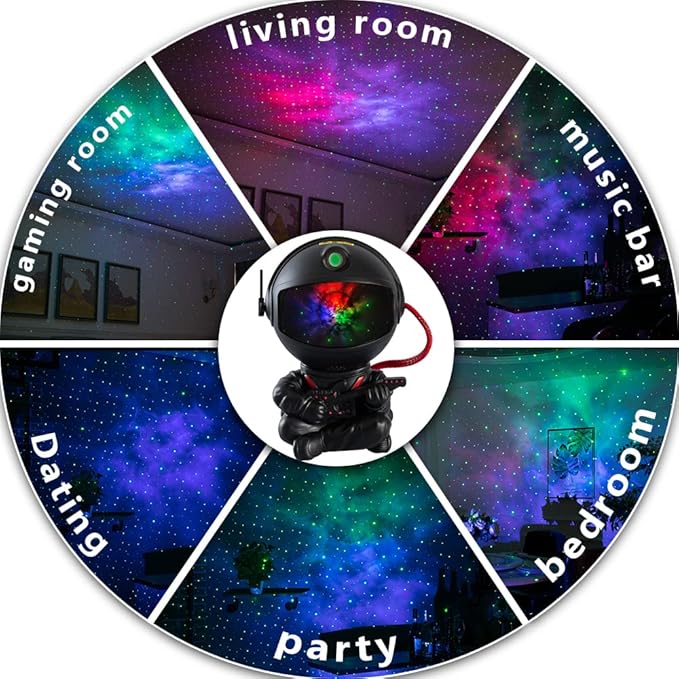 Galaxy Projector, Astronaut Star Projector, Kids Night Light for Bedroom, Adult Playroom,Ceiling, Room Decoration