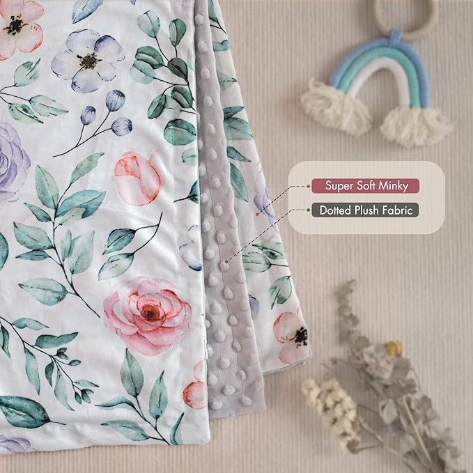 Soarwg Kids Baby Blanket Unisex Newborn, Super Soft Comfy Flower Blanket, for Toddler Baby Nursery Bed Blanket Stroller Crib Shower Gifts, 30 x 40 Inch